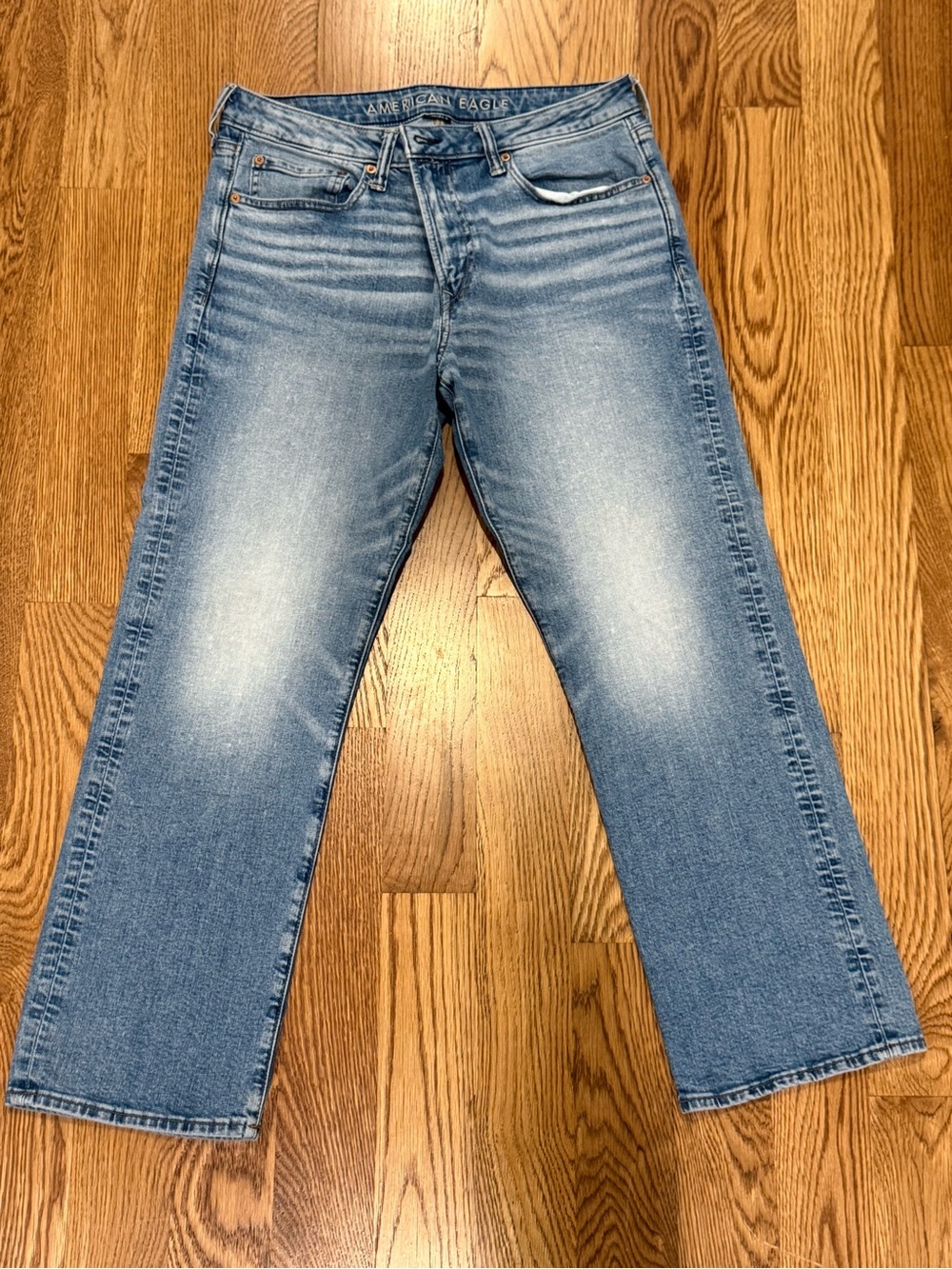 American Eagle Outfitters Faded Light Blue Men's Straight Jeans